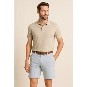 Peter Millar Featherweight Short Blue Seersucker Stripe Performance Size 32